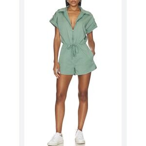 Pistola Meg Romper Green Clover Utility Cargo Sport Zippered Drawstring S